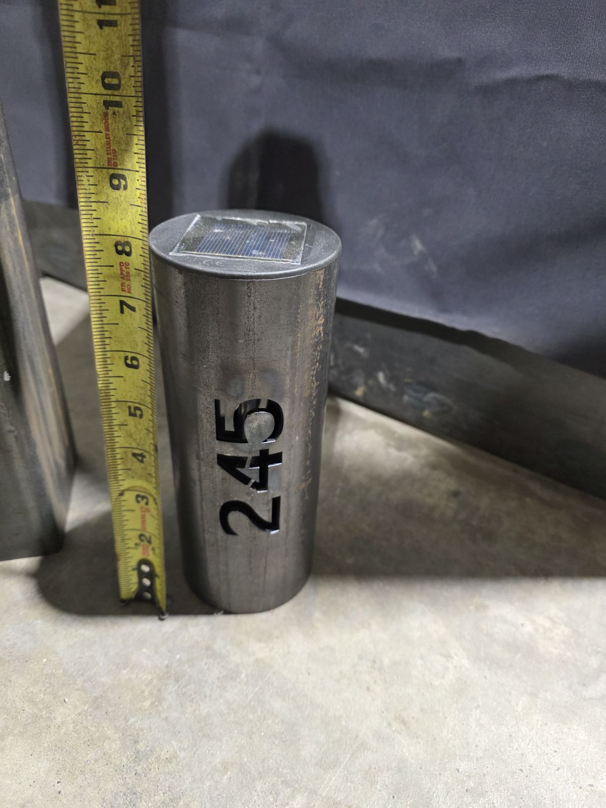 Solar powered, Lighted custom house marker (Small is 24 inch, 4x4.)